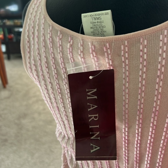 Marina 2 piece Beaded Tank Style Top With matching Scalloped Skirt. NWT - Picture 2 of 4